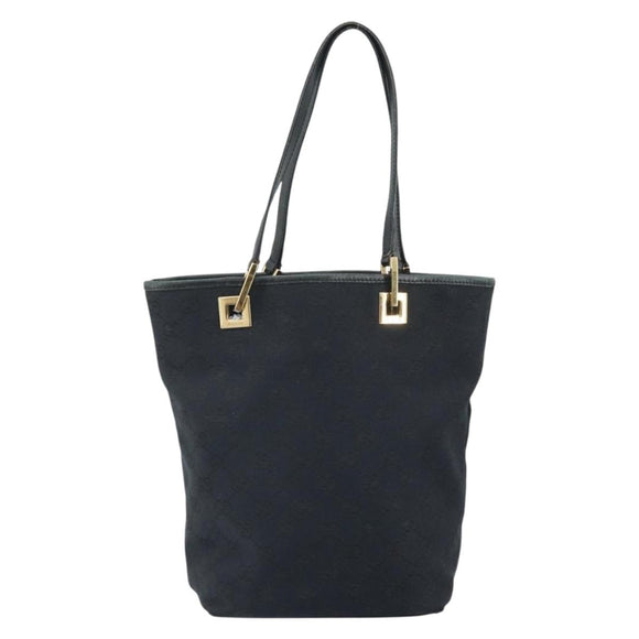 GUCCI GG Canvas Tote Bag Black Gold 002 1099 Auth ep13113