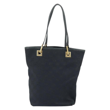 GUCCI GG Canvas Tote Bag Black Gold 002 1099 Auth ep13113 - 0