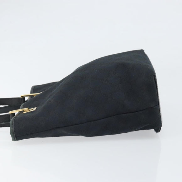 GUCCI GG Canvas Tote Bag Black Gold 002 1099 Auth ep13113