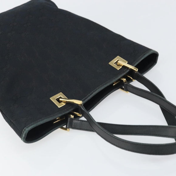 GUCCI GG Canvas Tote Bag Zwart Goud 002 1099 Auth ep13113