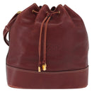 LOEWE Hand Bag Leather Red Gold Auth ep13115-13