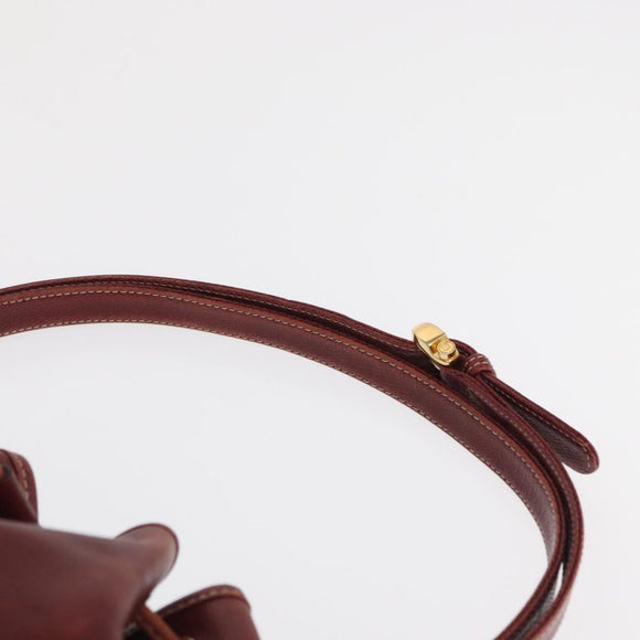 LOEWE Hand Bag Leather Red Gold Auth ep13115