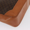 CELINE Macadam Canvas Shoulder Bag PVC Leather Brown Gold Auth ep13120-15