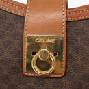 CELINE Macadam Canvas Shoulder Bag PVC Leather Brown Gold Auth ep13120-10
