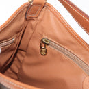 CELINE Macadam Canvas Shoulder Bag PVC Leather Brown Gold Auth ep13120-19