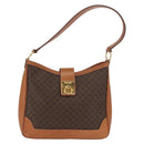 CELINE Macadam Canvas Shoulder Bag PVC Leather Brown Gold Auth ep13120-13