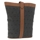 Christian Dior Honeycomb Canvas Tote Bag PVC Black Gold Auth ep13121-1