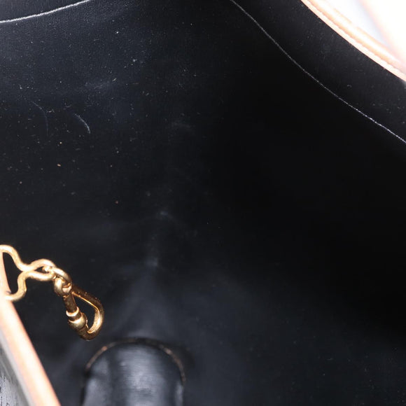 Christian Dior Honeycomb Canvas Tote Bag PVC Black Gold Auth ep13121