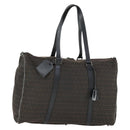 FENDI Zucchino Canvas Boston Bag Black Brown Auth ep13122-1