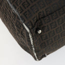 FENDI Zucchino Canvas Boston Bag Black Brown Auth ep13122-14