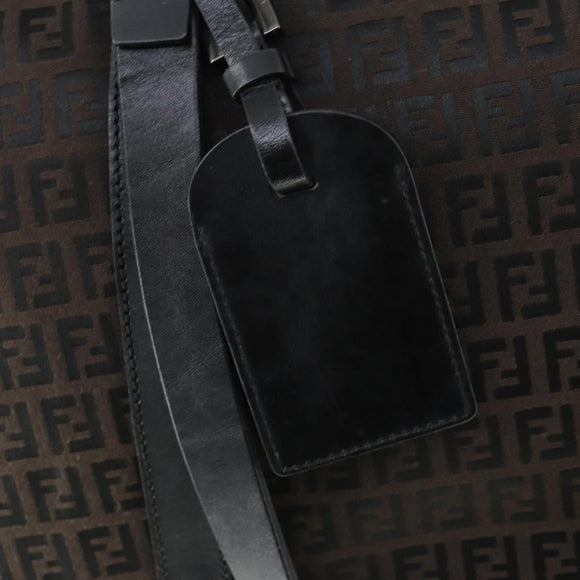 FENDI Zucchino Canvas Boston Bag Black Brown Auth ep13122