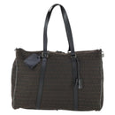 FENDI Zucchino Canvas Boston Bag Black Brown Auth ep13122-13