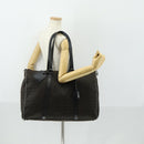 FENDI Zucchino Canvas Boston Bag Black Brown Auth ep13122-25