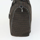 FENDI Zucchino Canvas Boston Bag Black Brown Auth ep13122-3