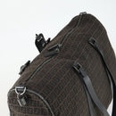 FENDI Zucchino Canvas Boston Bag Black Brown Auth ep13122-6