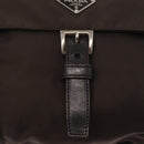 PRADA Shoulder Bag Nylon Brown Silver Auth ep13123-8