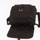PRADA Shoulder Bag Nylon Brown Silver Auth ep13123-20