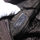 PRADA Shoulder Bag Nylon Brown Silver Auth ep13123-22