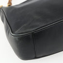 GUCCI Bamboo Hand Bag Leather Black Gold 001 1014 1638 Auth ep13124-13