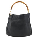GUCCI Bamboo Hand Bag Leather Black Gold 001 1014 1638 Auth ep13124-3