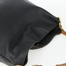 GUCCI Bamboo Hand Bag Leather Black Gold 001 1014 1638 Auth ep13124-6
