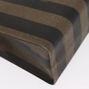 FENDI Pecan Canvas Tote Bag PVC Brown Black Auth ep13128-15