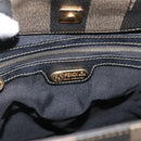 FENDI Pecan Canvas Tote Bag PVC Brown Black Auth ep13128-10