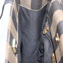 FENDI Pecan Canvas Tote Bag PVC Brown Black Auth ep13128-18
