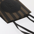 FENDI Pecan Canvas Tote Bag PVC Brown Black Auth ep13128-6