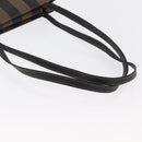 FENDI Pecan Canvas Tote Bag PVC Brown Black Auth ep13128-7
