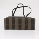 FENDI Pecan Canvas Tote Bag PVC Brown Black Auth ep13128-5
