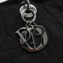 Christian Dior Lady Dior Hand Bag Nylon Black Silver Auth ep13131-14