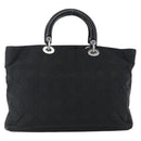 Christian Dior Lady Dior Hand Bag Nylon Black Silver Auth ep13131-3
