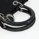 Christian Dior Lady Dior Hand Bag Nylon Black Silver Auth ep13131-7