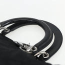 Christian Dior Lady Dior Hand Bag Nylon Black Silver Auth ep13131-8