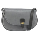 Christian Dior Shoulder Bag Leather Gray Gold Auth ep13132-1