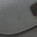 Christian Dior Shoulder Bag Leather Gray Gold Auth ep13132-10