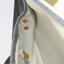 Christian Dior Shoulder Bag Leather Gray Gold Auth ep13132-20