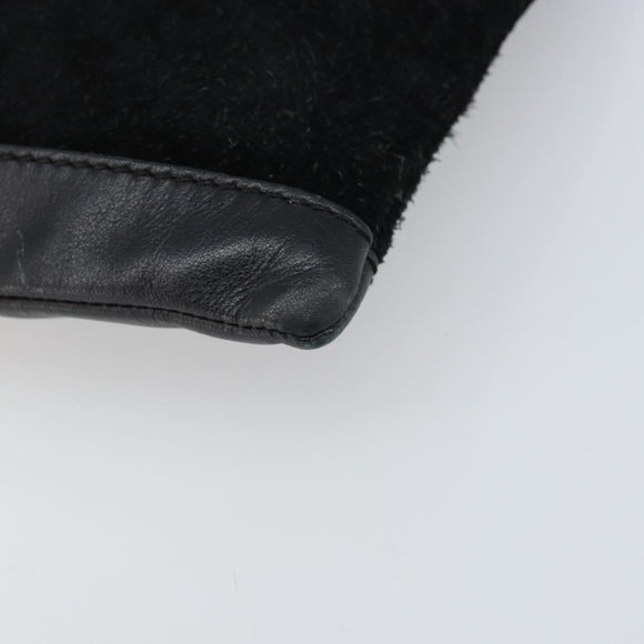 BALENCIAGA Clutch Bag Suede Black Silver 273022 Auth ep13134