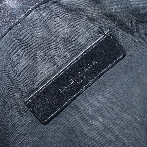 BALENCIAGA Clutch Bag Suede Black Silver 273022 Auth ep13134