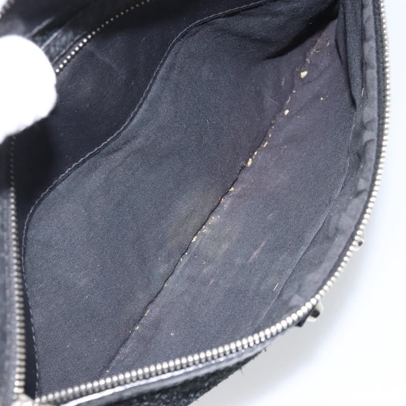 BALENCIAGA Clutch Bag Suede Black Silver 273022 Auth ep13134