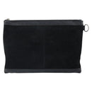 BALENCIAGA Clutch Bag Suede Black Silver 273022 Auth ep13134-2