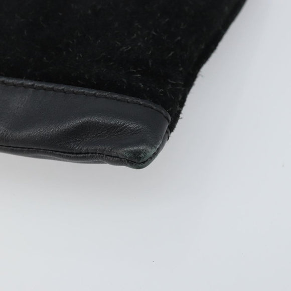 BALENCIAGA Clutch Bag Suede Black Silver 273022 Auth ep13134