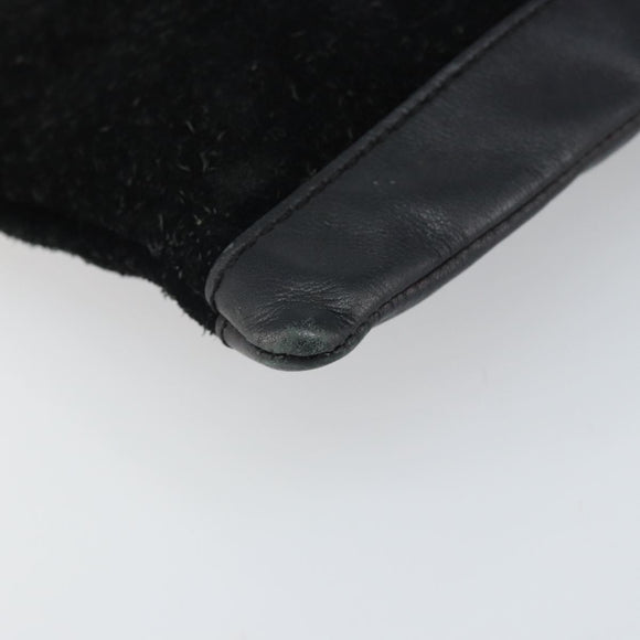 BALENCIAGA Clutch Bag Suede Black Silver 273022 Auth ep13134