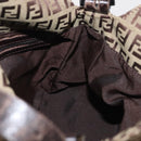 FENDI Zucchino Canvas Hand Bag Beige Silver Auth ep13135-23