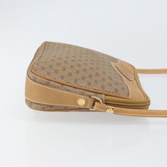 GUCCI Micro GG Supreme Shoulder Bag PVC Beige Gold Auth ep13139