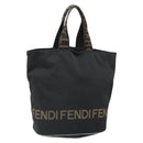 FENDI Hand Bag Nylon Black Silver Auth ep13140-1
