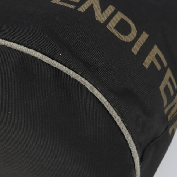 FENDI Hand Bag Nylon Black Silver Auth ep13140