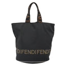 FENDI Hand Bag Nylon Black Silver Auth ep13140-2