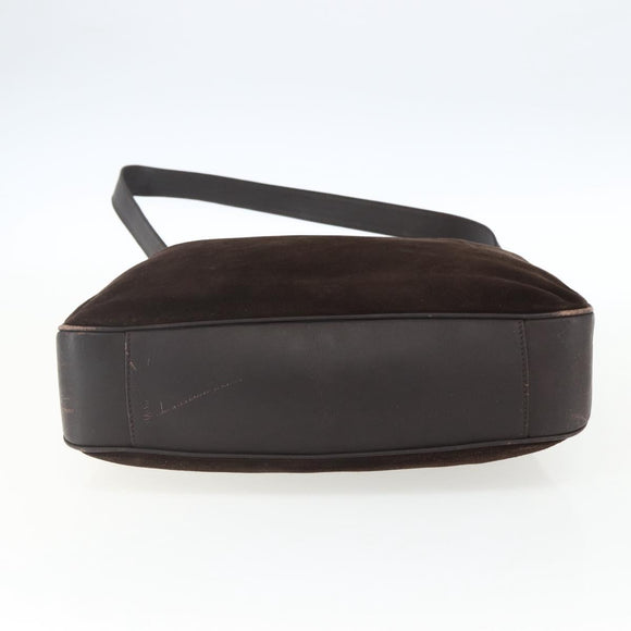 GUCCI Bamboo Hand Bag Suede 2way Brown Gold 001 1705 1577 Auth ep13141
